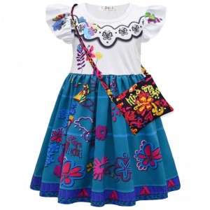 2022 Wholesale new arrival magic movie hot kids Halloween dress costume children baby girls outfit dress costume with bag