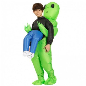 Halloween Christmas cosplay inflatable shiny green Ghost costume alien costume