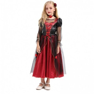 2022 Quality Halloween Costume Kids Vampire Girl Cosplay Costume For 10-12Y HCVM-001