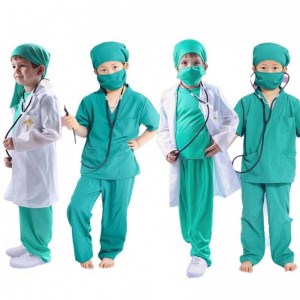 Theme Party Masquerade Show Role Play Professional Doctor Nurse Child Doctor Costume HCBC-004