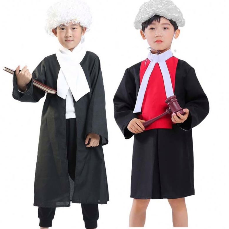 Halloween Kids Performance Cosplay Coats Kindergarten Occupation Judge Robes Stage Party Dress Children Lawyer Costume HCBC-007