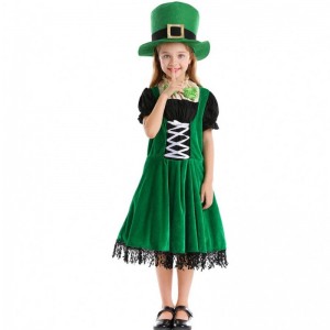 High Quality Elf Children Cosplay Fancy Party Dress Carnival Leprechaun St. Patrick's Day Halloween Cosplay Costume