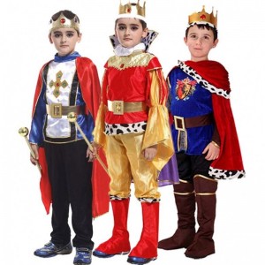 Halloween Party Fancy Dress Up Knight Carnival Warrior Prince King Costume For Boys HCBC-021