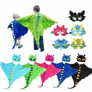 Kids Dinosaur-Costume-Cape with Hood Halloween Cosplay Costume Birthday Party Favors