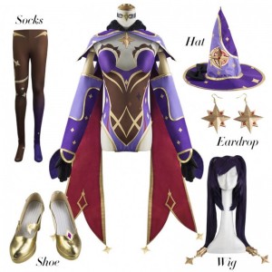 UWOWO Game Genshin Impact Mona Megistus Astral Reflection Cosplay Costume Special Cute Enigmatic Astrologer