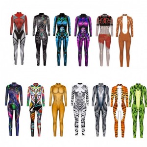 Halloween Bodysuit Robot Punk Jumpsuit Catsuit Sexy Women Cosplay Costumes