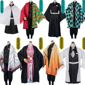 Hot Sale Anime Demon Slayer Kimetsu No Yaiba Tanjirou Kamado Nezuko Cosplay Women and Men Kimono Cosplay Costume Sets