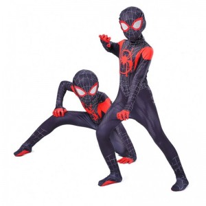 New Miles Morales Far From Home Cosplay Costume Zentai Spiderman Costume Superhero Bodysuit Spandex Suit for Kids Custom Made