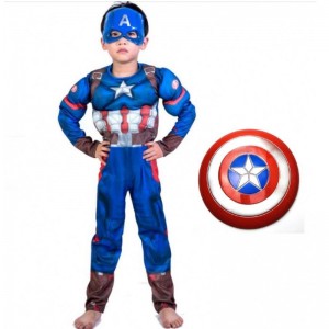 Boy Superhero Kids Muscle Captain Costume Child Cosplay Super Halloween Costumes for Kids Boys Girls