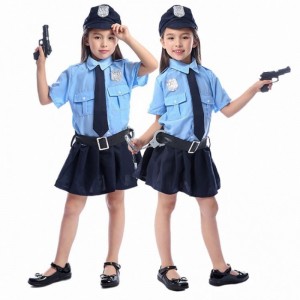 Girls Halloween Cop Officer Costume Kids Child Role-playing Cosplay man Uniform Party Fancy Dress