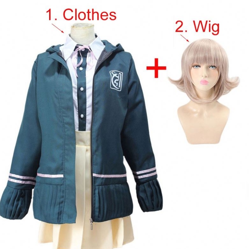 High School Students Uniform Anime Danganronpa Nanami ChiaKi Cosplay Costume Long-sleeved Short Skirt Loli Skirt