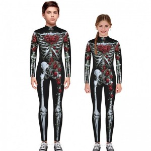 Halloween Scary Cosplay Costumes for Kids Skeleton Bodysuit Devil Vampire Carnival Party Clothing Skull Dress Jumpsuit