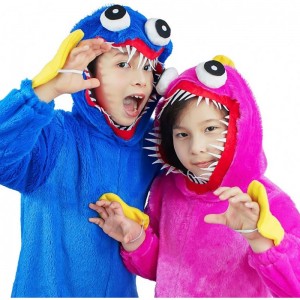 Wuggy Costume Poppy Playtime Game Character Plush Jumpsuit Horror Scary Soft Gift For Kids Carnival Party Cosplay Clothes