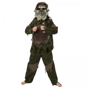 Kid's Halloween Zombie Costume Cosplay Coy Monster Costume Horror Mask Zombie Clothes