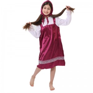 Hot Sale Cute Two Pieces Little Red Riding Hood Dress Halloween Costumes for Girls