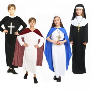 Halloween Costumes Masquerade For Boys Girls Robes Priests Fathers Missionaries Jesuit Christianity Costumes For Children