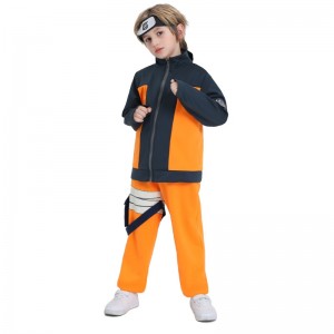 Ready to ShipIn Stock Fast Dispatch Kid Boys Halloween Anime Uzumaki Cosplay Costume Zipper Up Jackets Pants Full Outfit Set