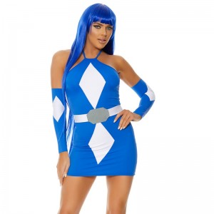 BLUE MEGA POWER SUPERHERO COSTUME