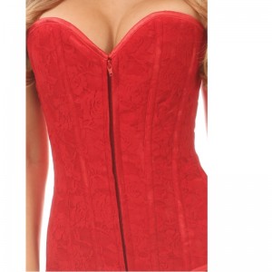 RED LACE OVERBUST CORSET